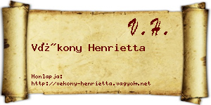 Vékony Henrietta névjegykártya